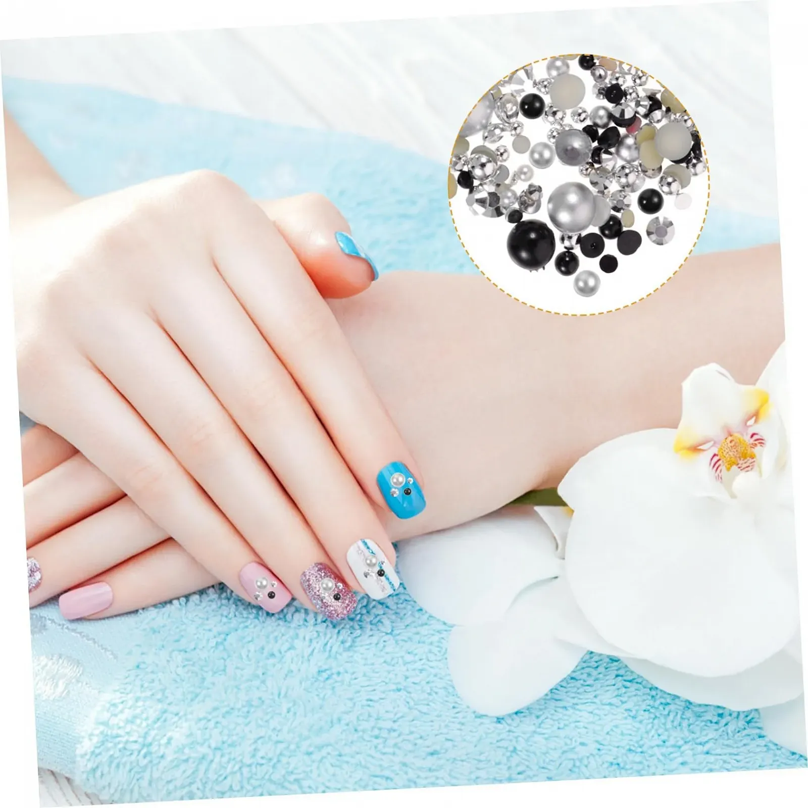 Прикраси для нігтів Healeved 12 упаковок, перлини, прикраси для манікюру, різноманітні, фото №4