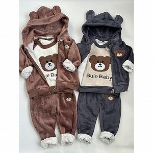 Детский костюм-тройка теплый Bule Baby от 80 до 110 см - Фото 1