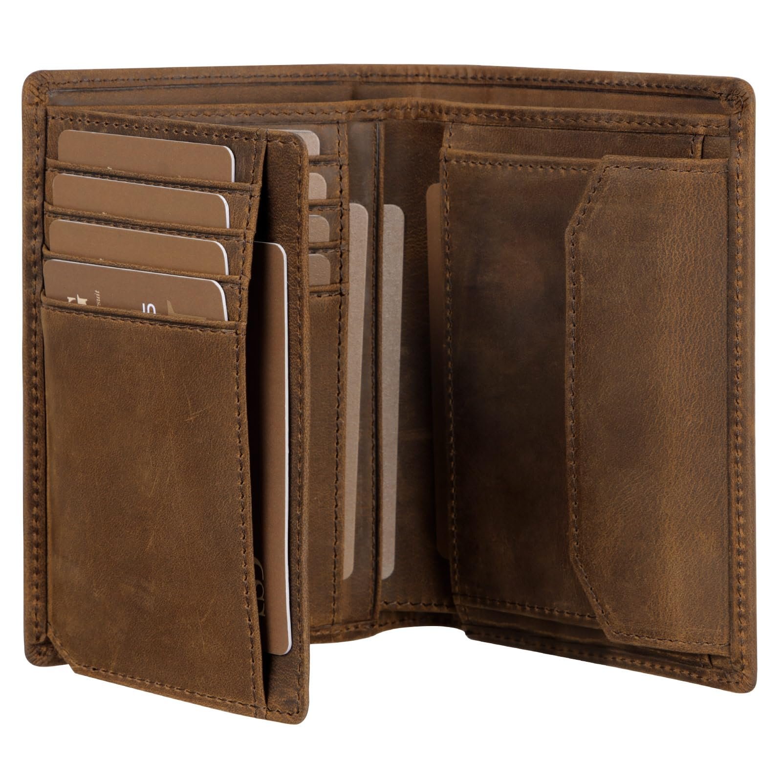 Кошелек GSG Genuine Leather RFID Blocking Trifold Brown, фото №1