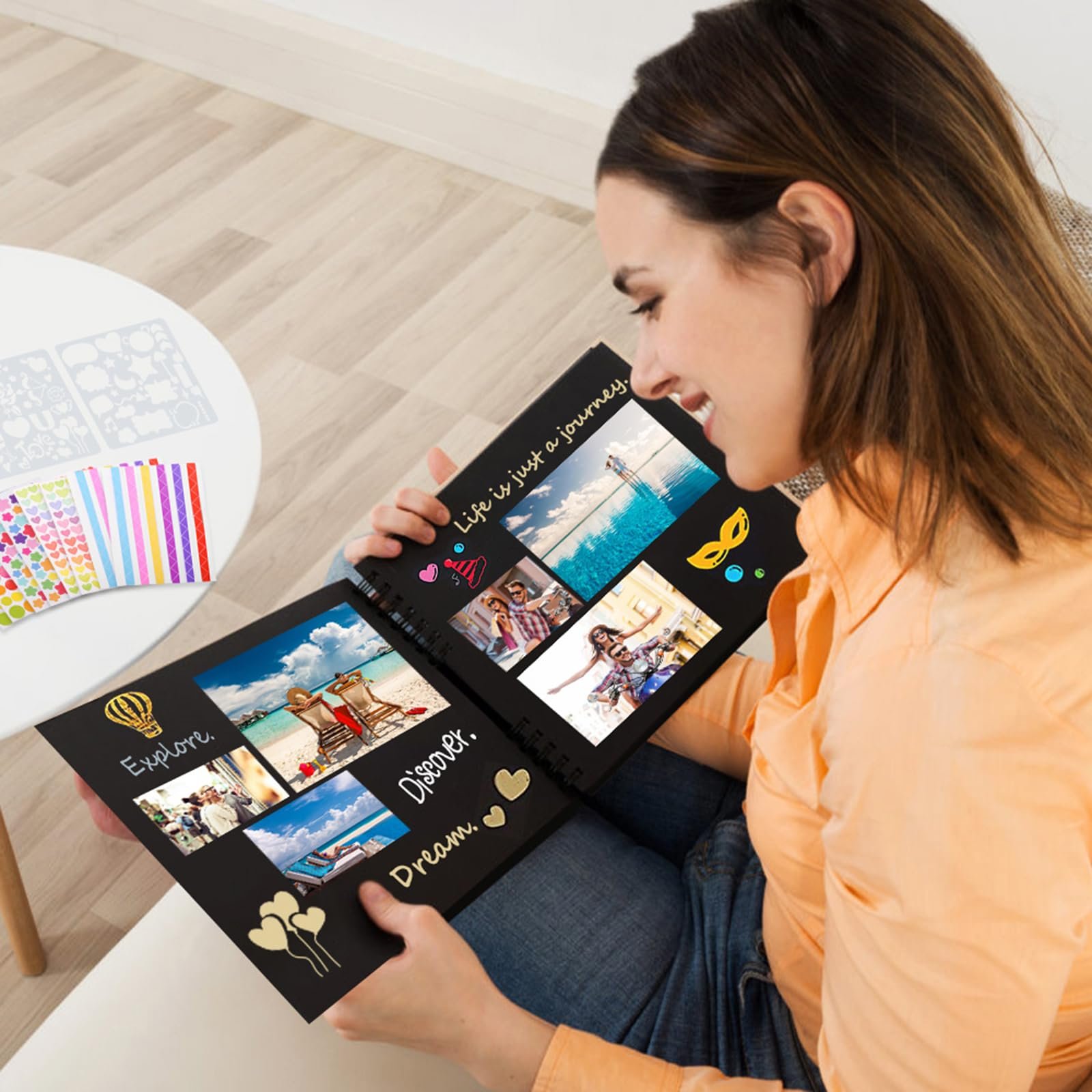 Фотоальбом DIY / Вінтажний / Для скрапбукінгу / 80 сторінок / Чорний, фото №6