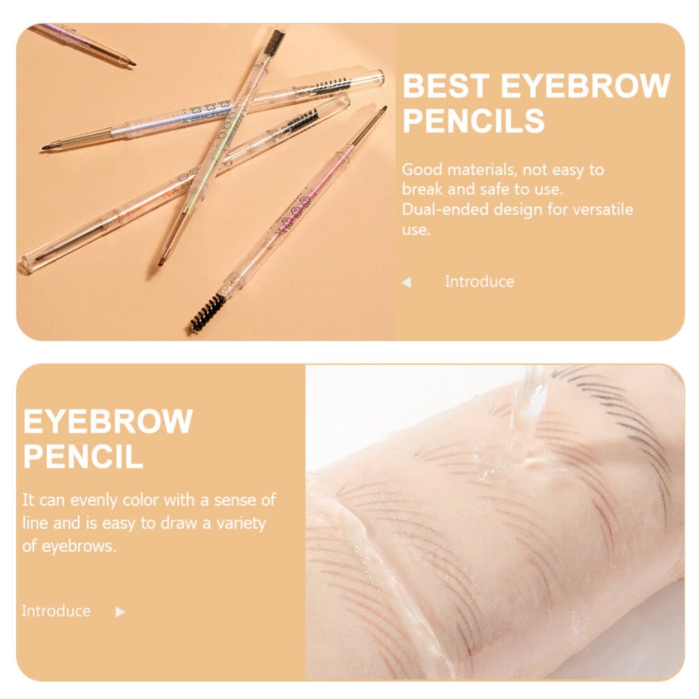 Олівець для брів Minkissy Doppelkopf з пензлем, фото №6