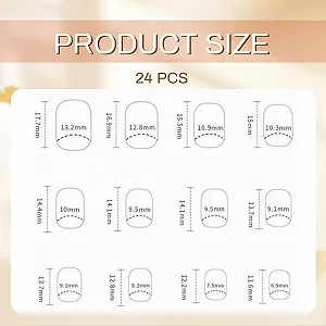Набор накладных ногтей GlamRays Pink Flowers Short Almond 24 штуки Светло-розовый synthetic.ua - Фото 1