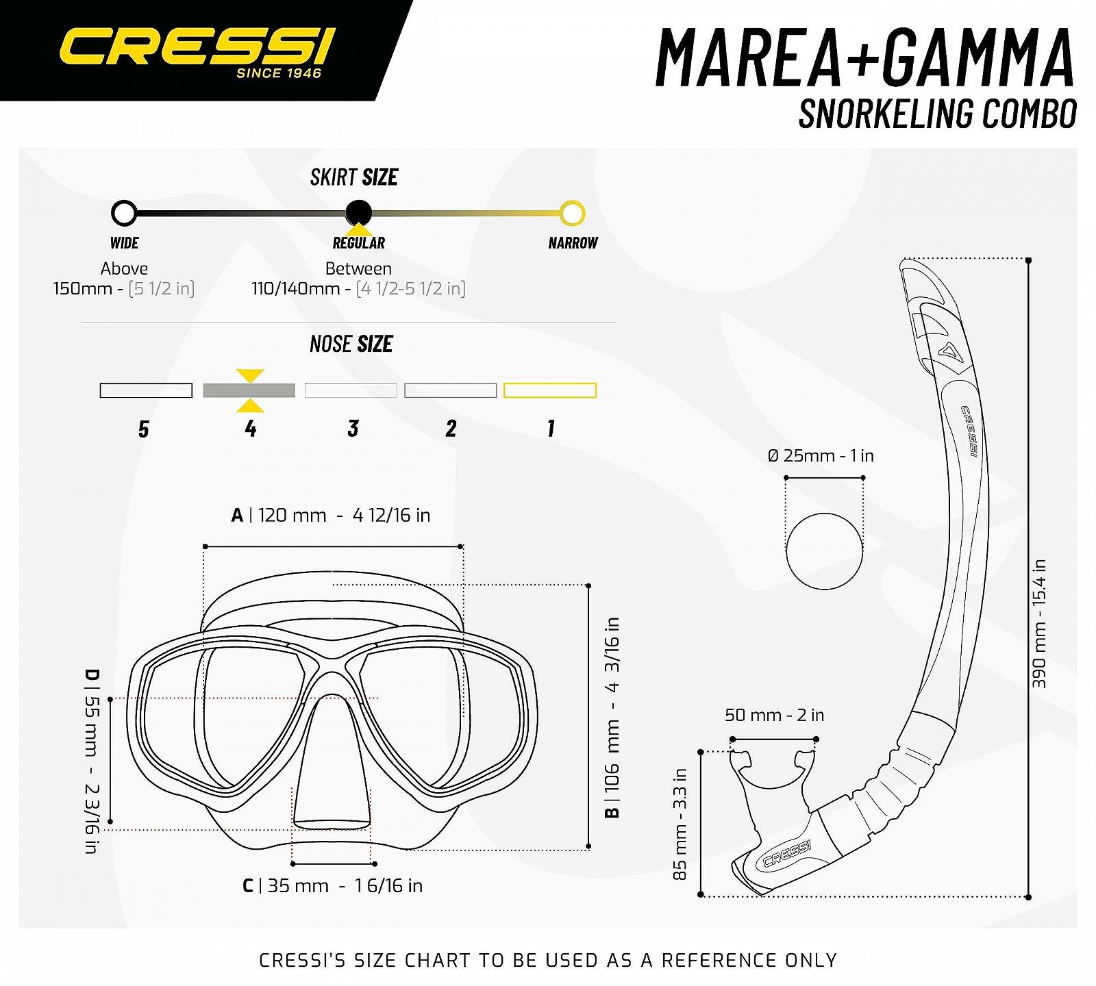 Маска Cressi Marea для дайвінгу та снорклінгу, унісекс, фото №5