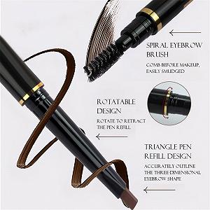 Олівець для брів з кольором, багатофункціональний, потовідштовхуючий, довговічний, нерезистентний, трикутний, обертовий, 0,35 г Компресор Concrete Коричневий Один розмір synthetic.ua - Фото 1