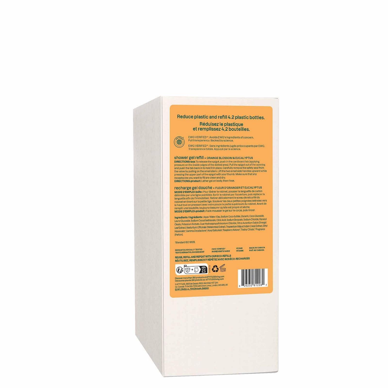 Гель для душу ATTITUDE Orange Leaves запасний блок 2 л (67,6 рідк. унц.), фото №8