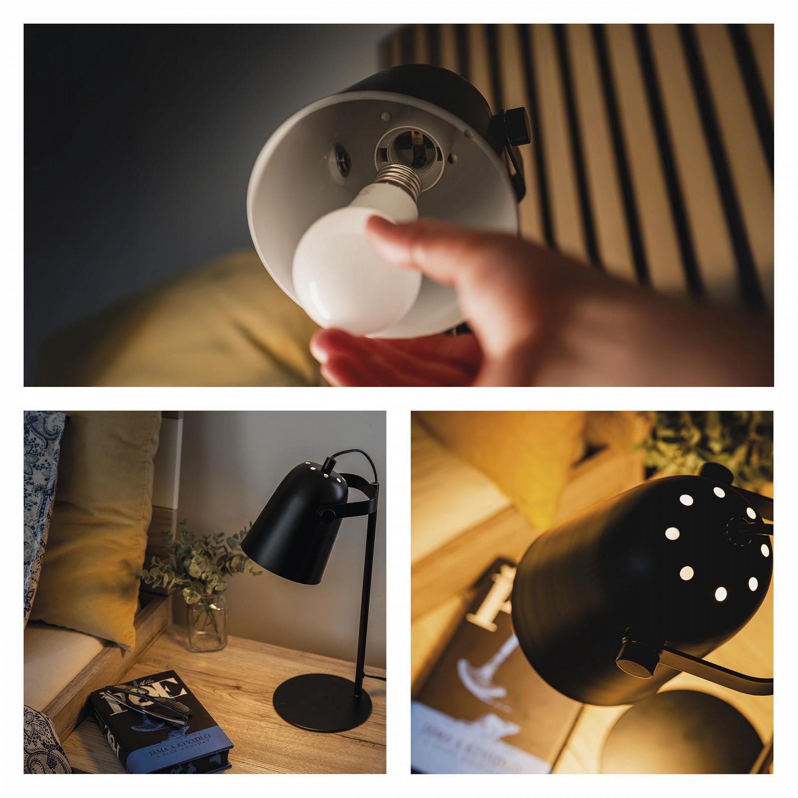 Настольная лампа EMOS Nina металлическая цоколь E27 кабель 150 см с евровилкой без лампочки Черная, фото №4