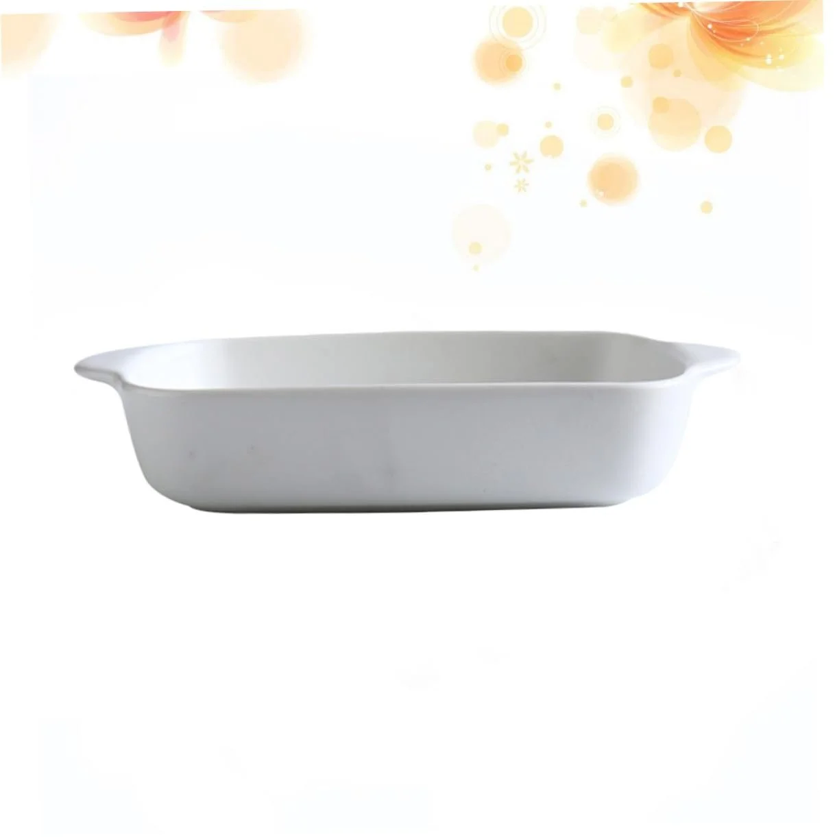 Форма для запекания OUNONA керамическая прямоугольная с ручками термостойкая белая, фото №7