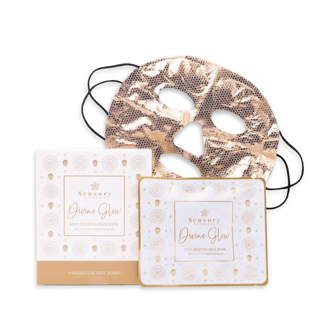 Маска для обличчя Sensory Retreats Divine Glow Self-Heating, саморозігрівна, зволожуюча, спа, для домашньої релаксації, фото №1