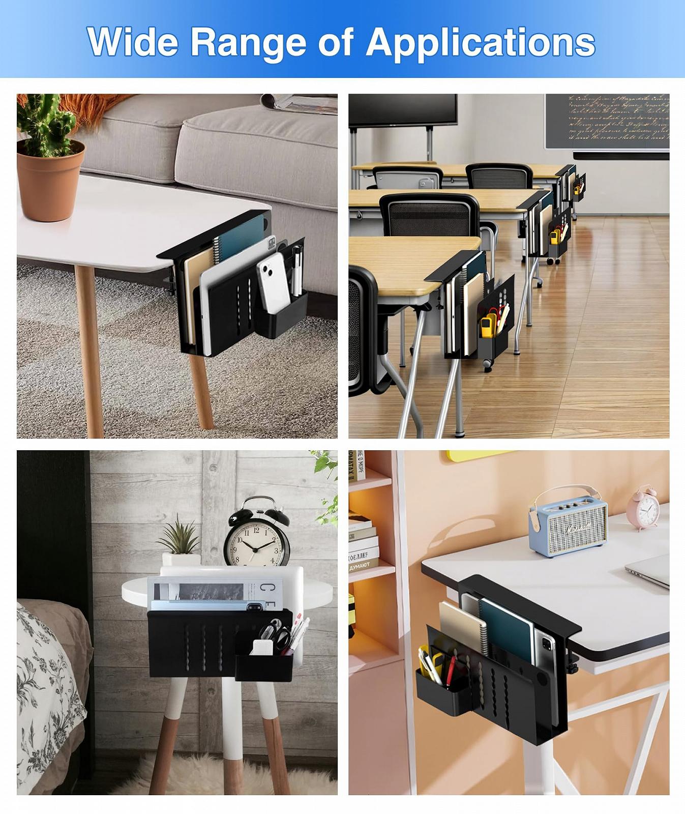 Подставка для ноутбука на стол с боковым креплением, двухслойная с держателем для ручек (Черная), фото №7 Подставка для ноутбука на стол с боковым креплением, двухслойная с держателем для ручек (Черная), фото №7