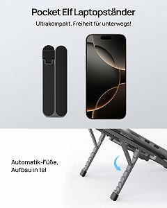 Подставка для ноутбука портативная SODI, регулируемая по высоте и складная, универсальная для ноутбуков 10-16 дюймов Минималистичная подставка для ноутбука для эргономичной работы synthetic.ua - Фото 1