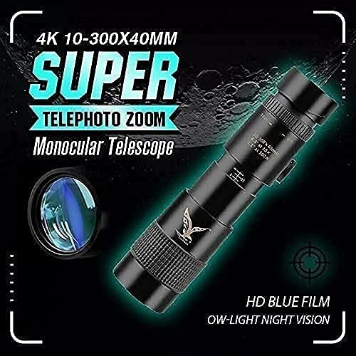 Монокуляр 4k 10-300x40 мм Super Telephoto Zoom Телескоп для мобільних телефонів Полювання Туризм Дослідження (2 Телескопи + 2 Тримачі), фото №7