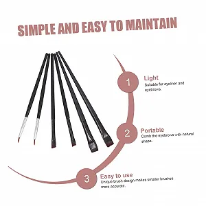 Пензлі для підводки очей minkissy 6 шт тонкий synthetic.ua - Фото 1