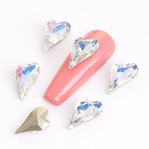 Кристал для нігтів Форма Гострий поверх Прикраса для нігтів Серце 3D Скло - Фото 1
