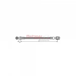 Тормозной шланг METZGER 4110521 для AUDI, задний мост слева, задний мост справа - Фото 1