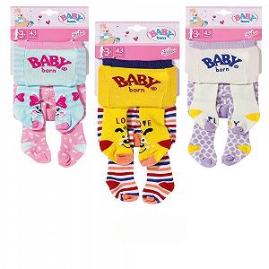 Аксесуари Zapf Creation BABY Born Колготки 43 см Упаковка 2 шт. 3 дизайни - Фото 1