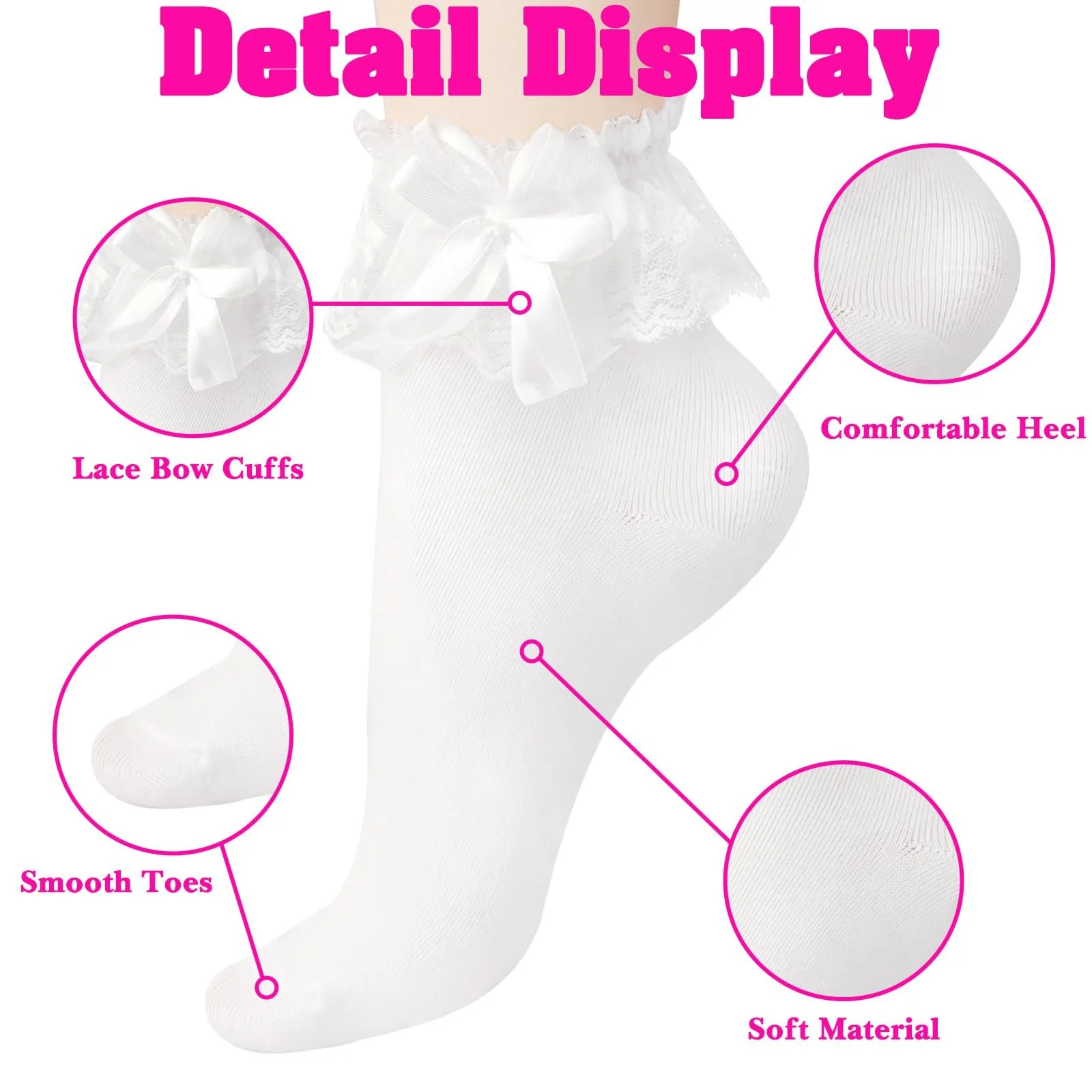 Шкарпетки з рюшами (2 пари) Чорно-білі, фото №2