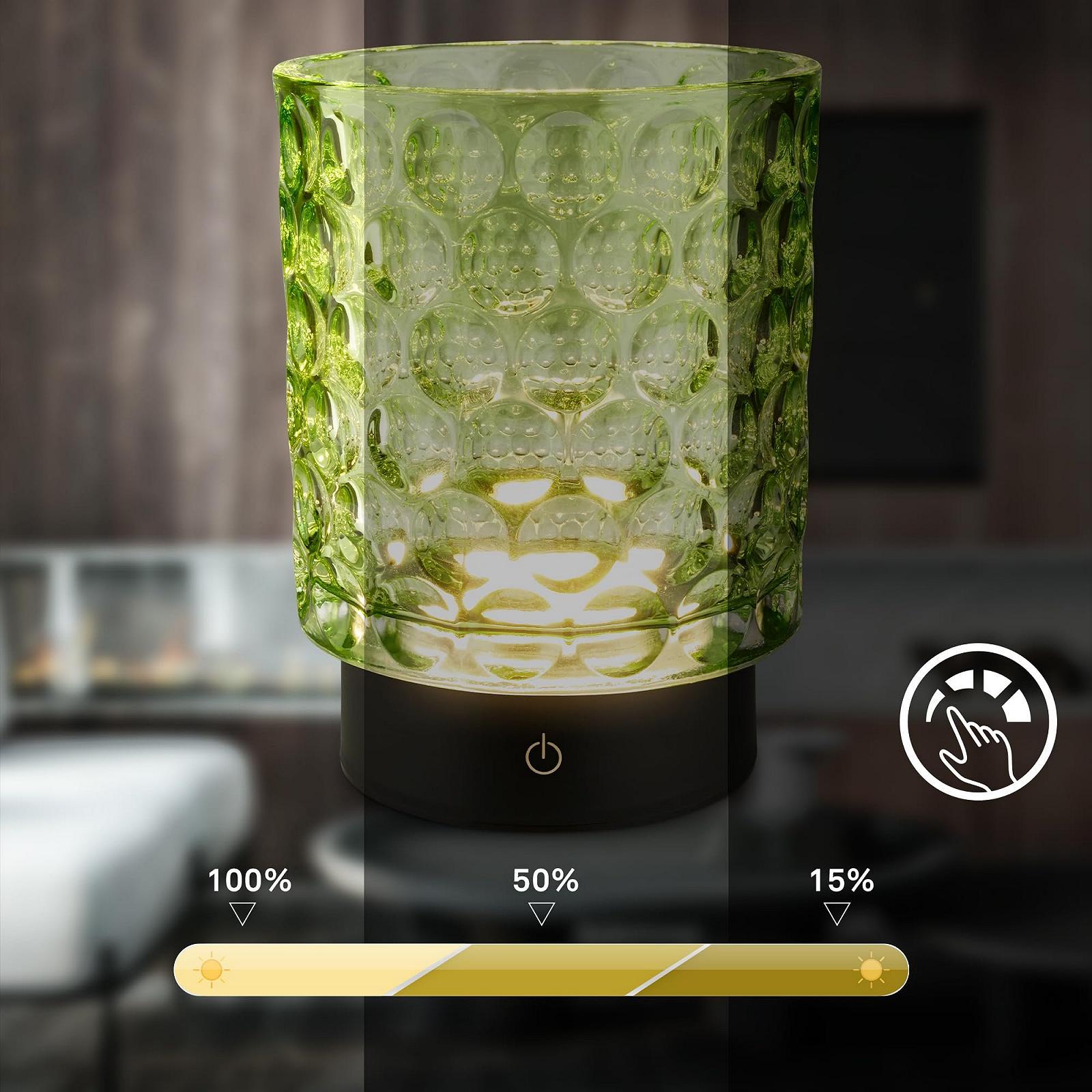 Настольная лампа BRILONER LED Wireless IP44 Стеклянная Сенсорная 15 x 11 см Green, фото №5