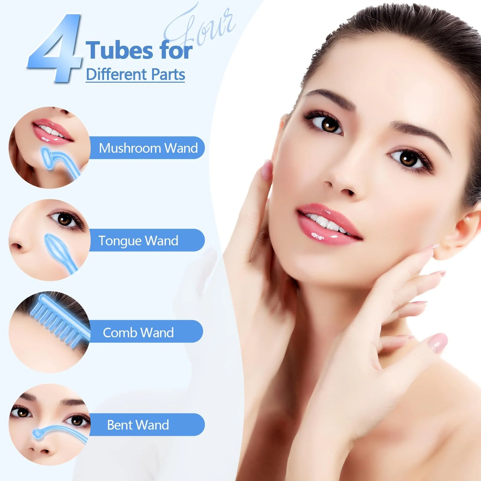 Апарат дарсонваль iklestar Face Machine з 4 насадками професійний для дому, фото №3