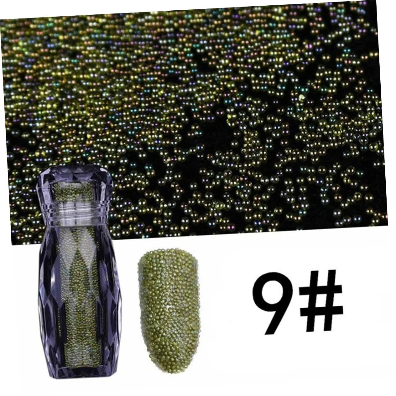 Бисер для ногтей FRCOLOR Аксессуары для маникюра DIY Украшения для ногтей Бриллианты для ногтей Икра для ногтей 3D Наклейки для ногтей Радужный блеск для ногтей Сахарные бусины Стеклянные кристаллы, пачка из 15 штук, фото №3