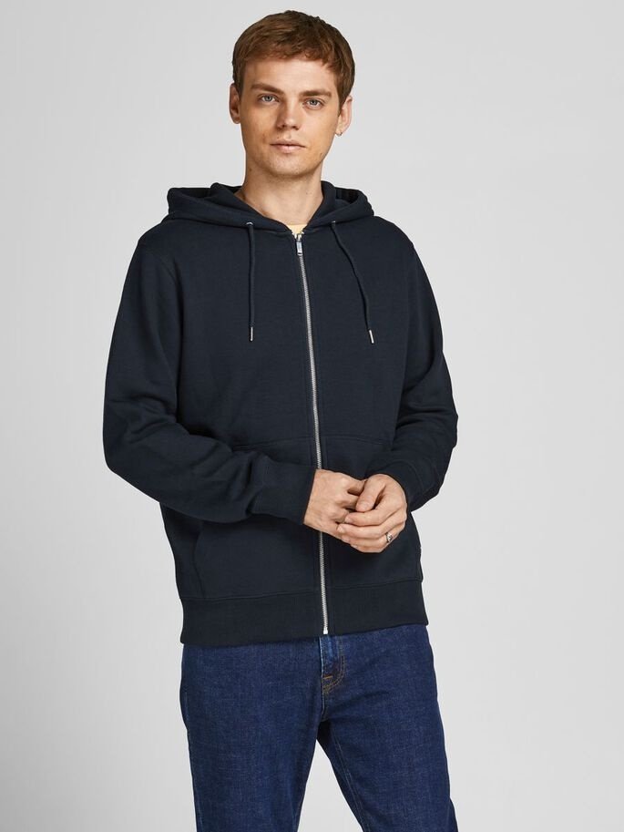 Світшот Jack&Jones BASIC SWEAT ZIP HOOD NOOS 12191895 REG FIT Темно-синій L, фото №2