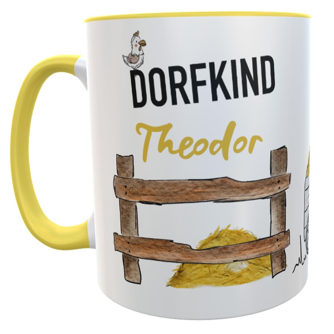 Персоналізована дитяча кружка Трактор Жовтий Village Child з ім'ям, фото №2 Персоналізована дитяча кружка Трактор Жовтий Village Child з ім'ям, фото №2