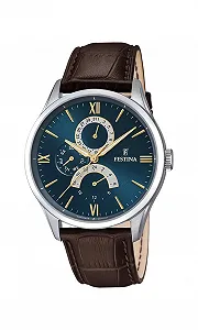 Чоловічий годинник Festina Синій Шкіряний Браслет - Фото 1