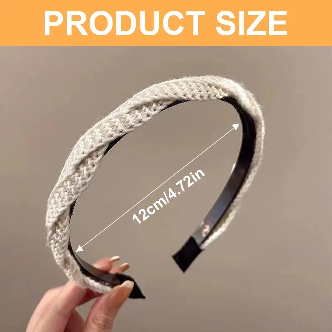 Набір плетених обручів на голову з зубцями для жінок, фото №2