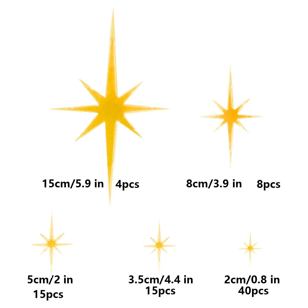 3D Дзеркальні наклейки на стіну Gorise Зірки Золоті 82 шт. Акрилові, фото №7 3D Дзеркальні наклейки на стіну Gorise Зірки Золоті 82 шт. Акрилові, фото №7