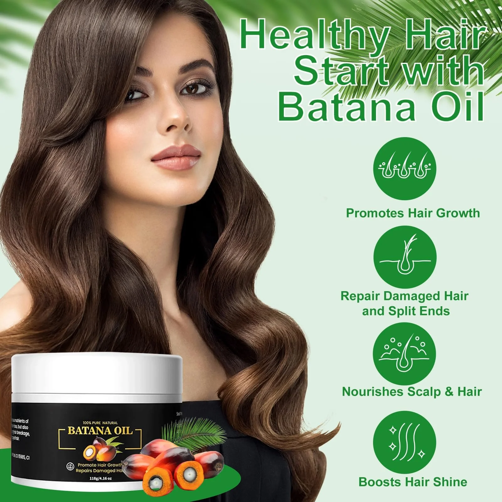 Органічна Олія Батани для росту волосся, запобігає випадінню волосся, фото №3