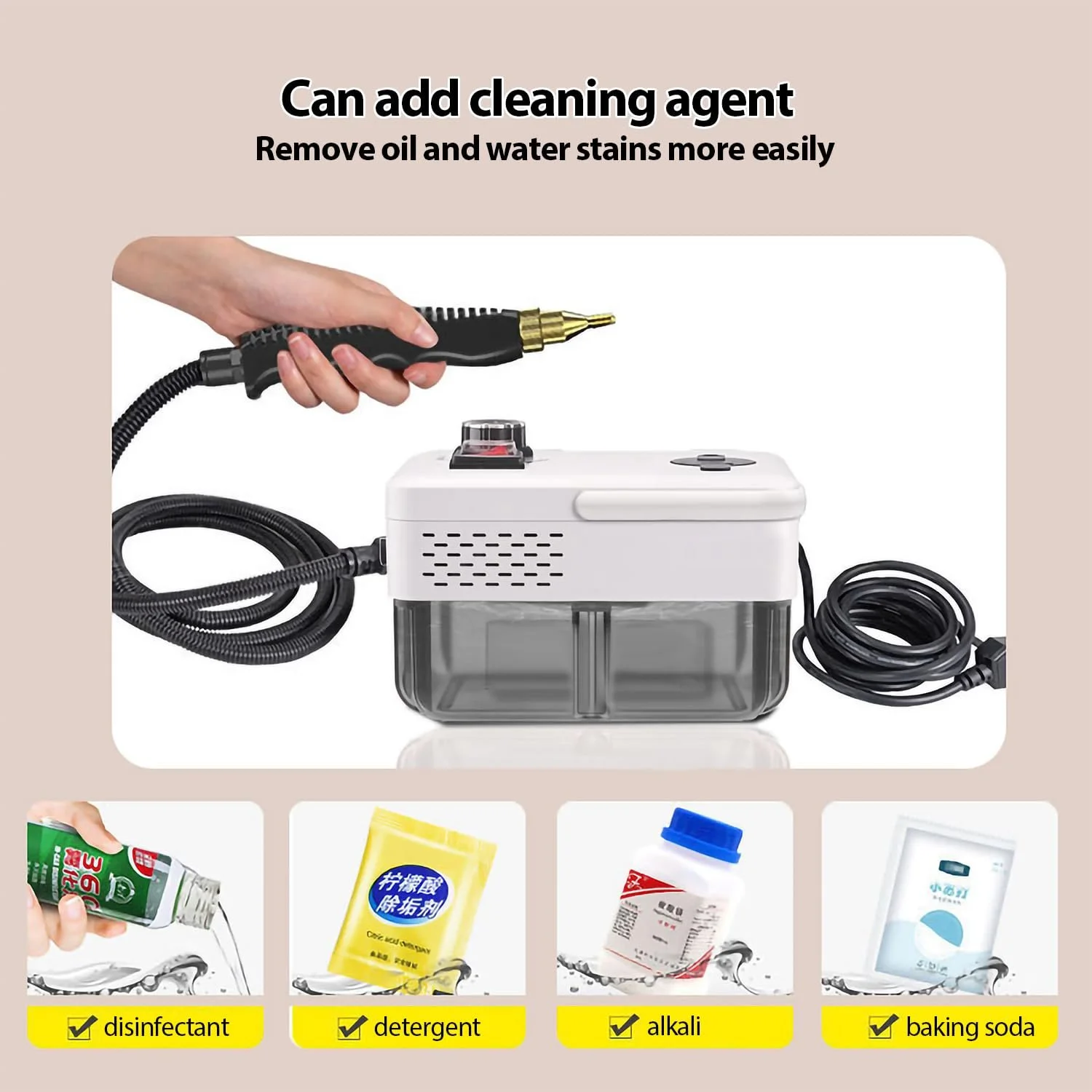 Ручний пароочисник 1950 Вт 3 бар 1600 мл, фото №9