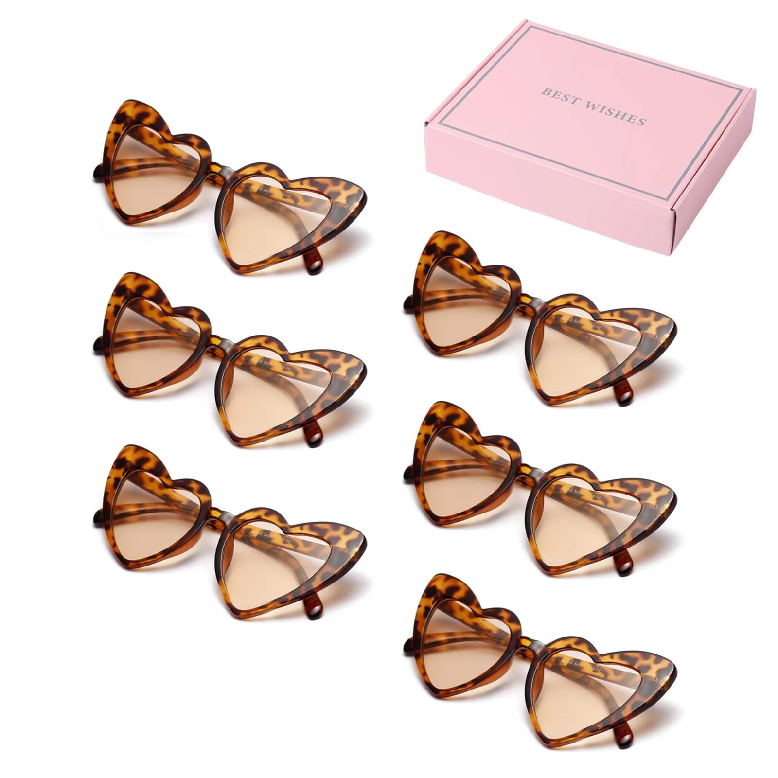 Сонцезахисні окуляри OWITER у формі серця, 6 шт, білі, фото №1