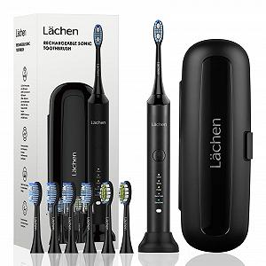 Звукова зубна щітка Lächen 5 програм футляр Чорна - Фото 1