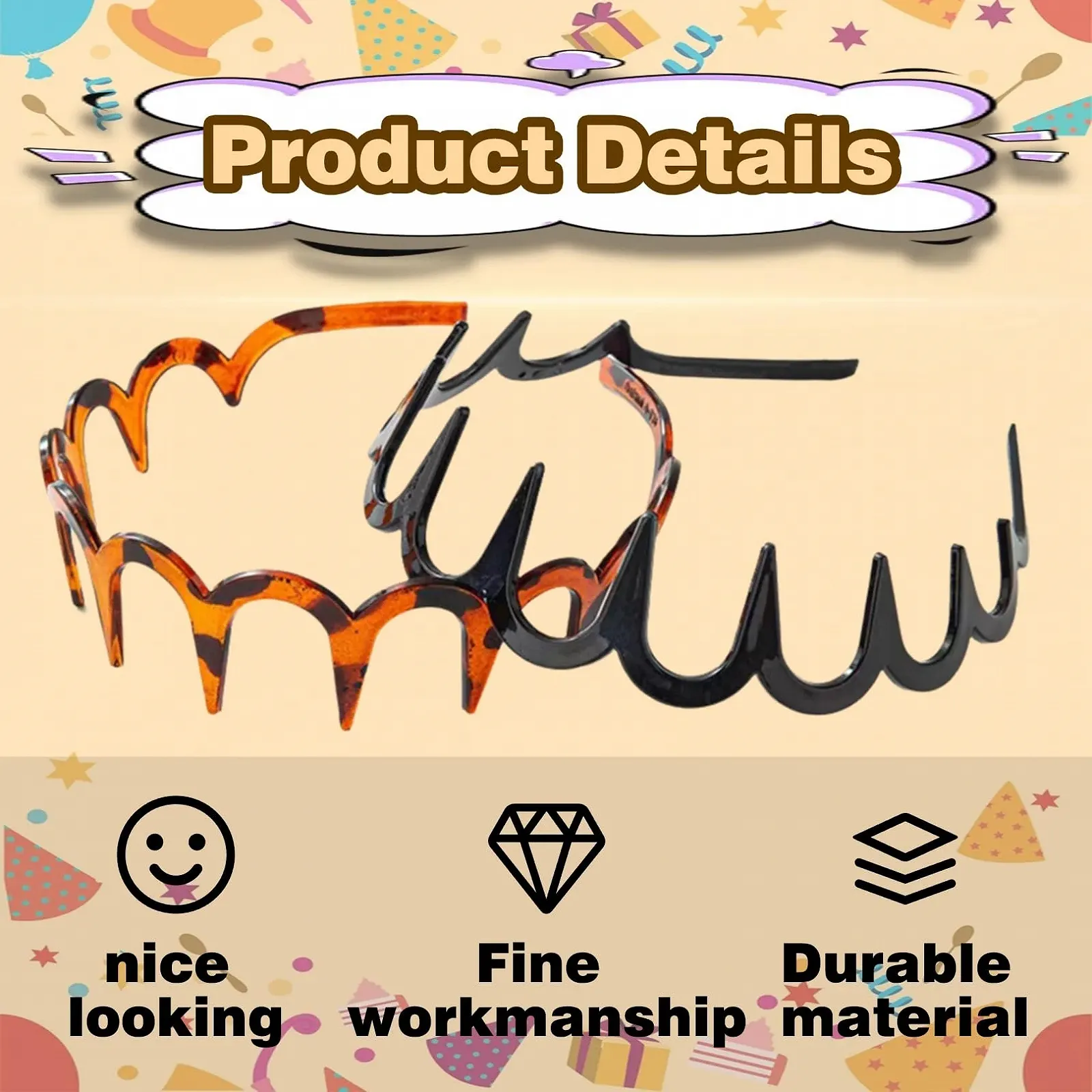 Набор из 2 зигзагообразных обручей на голову, фото №3