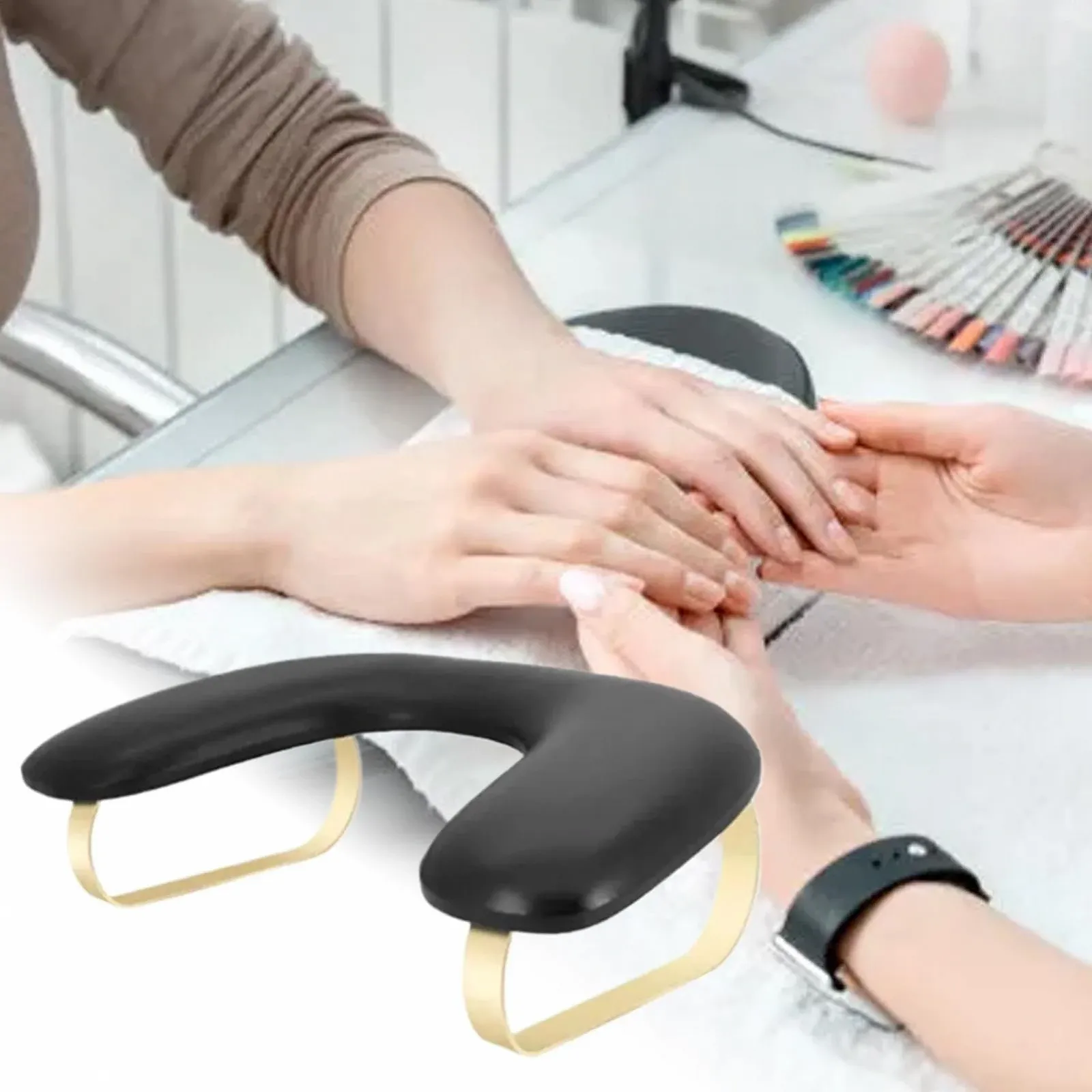 Подставка для рук мастера маникюра U-образная PU кожаная подушка, фото №3