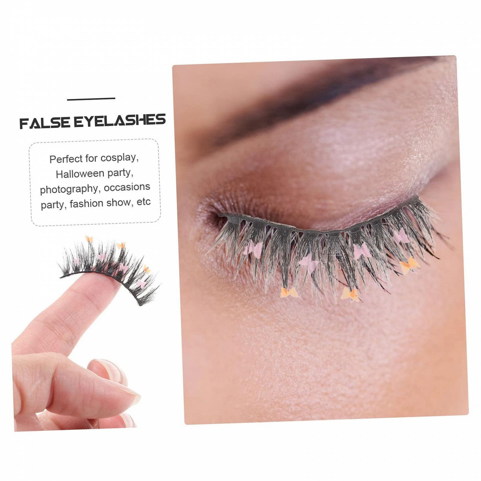 Накладные ресницы Ipetboom с пайетками, 4 пары, цветные, с блестками, из химического волокна, фото №7