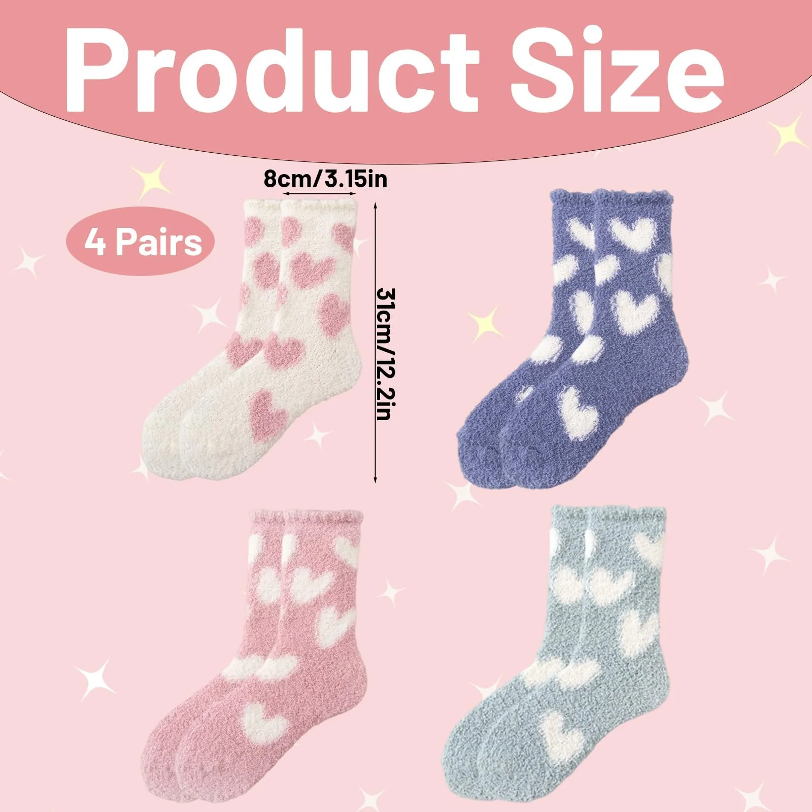 Шкарпетки Жіночі Зимові Теплі Еластичні 4 Пари, фото №2