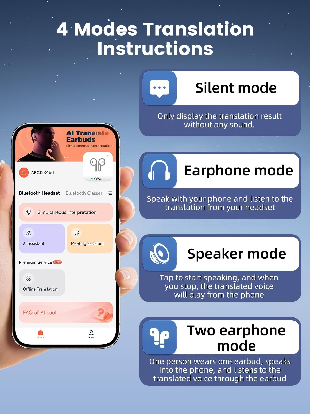 Навушники-перекладачі Ki, 149 мов в реальному часі, Сенсорні Bluetooth, фото №4 Навушники-перекладачі Ki, 149 мов в реальному часі, Сенсорні Bluetooth, фото №4