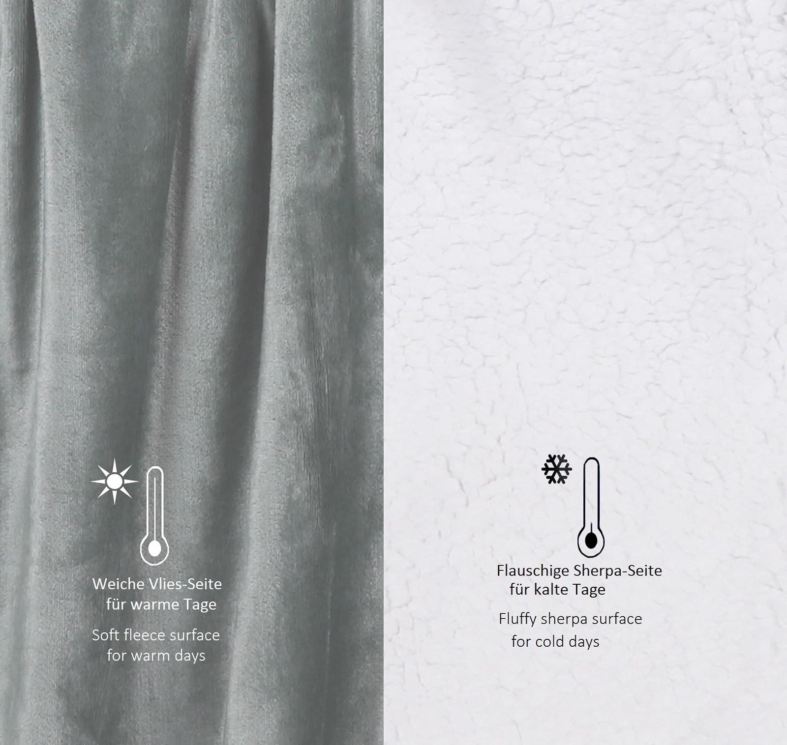 Покривало Фланель Betz Verona Luxury Sherpa Cuddly XXL Пухнаста Тепла для дивану 150 x 200 см Срібно-сіра, фото №5