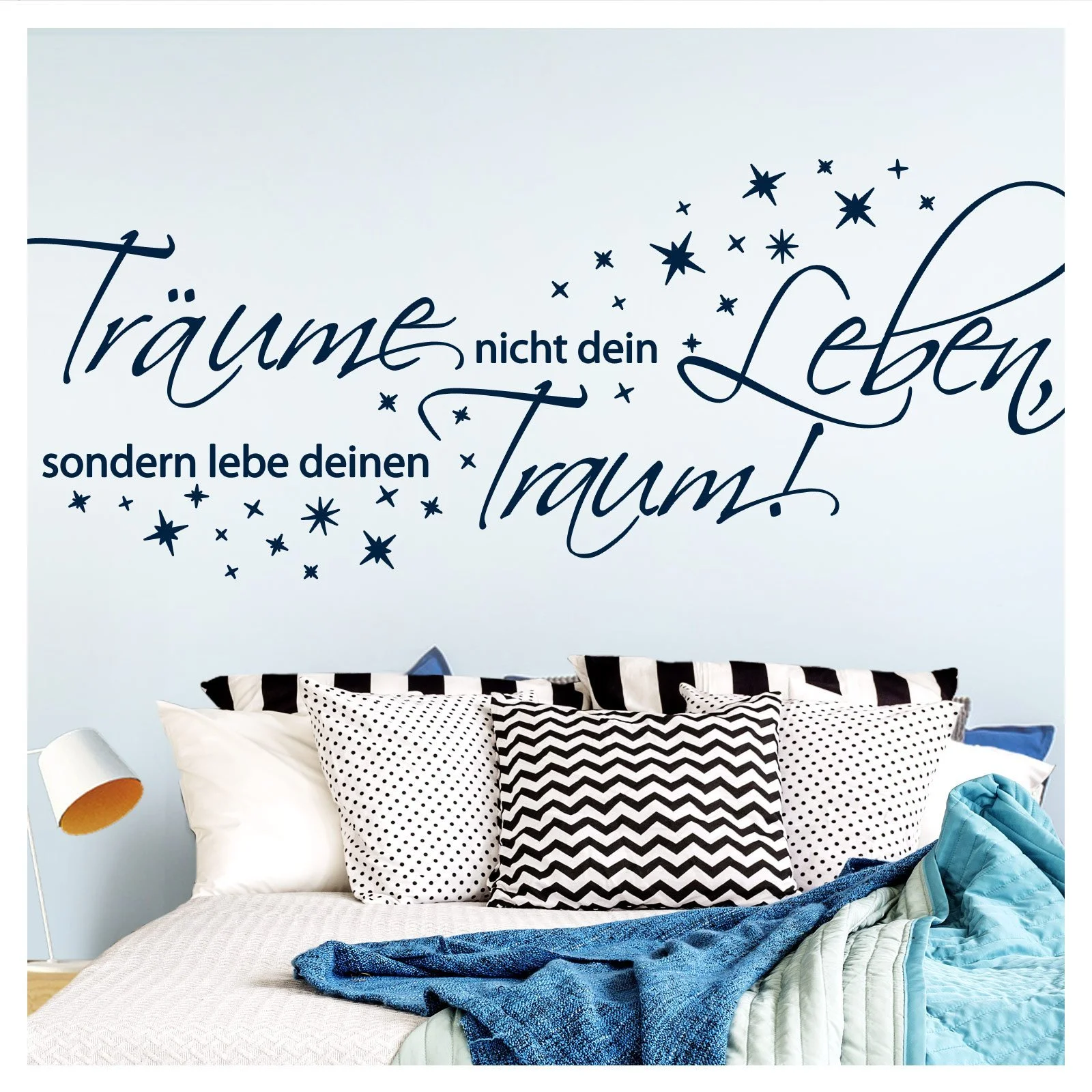Наклейка на стіну Wandora W1456 Träume nicht dein Leben 150 x 58 см Темно-сіра, фото №1
