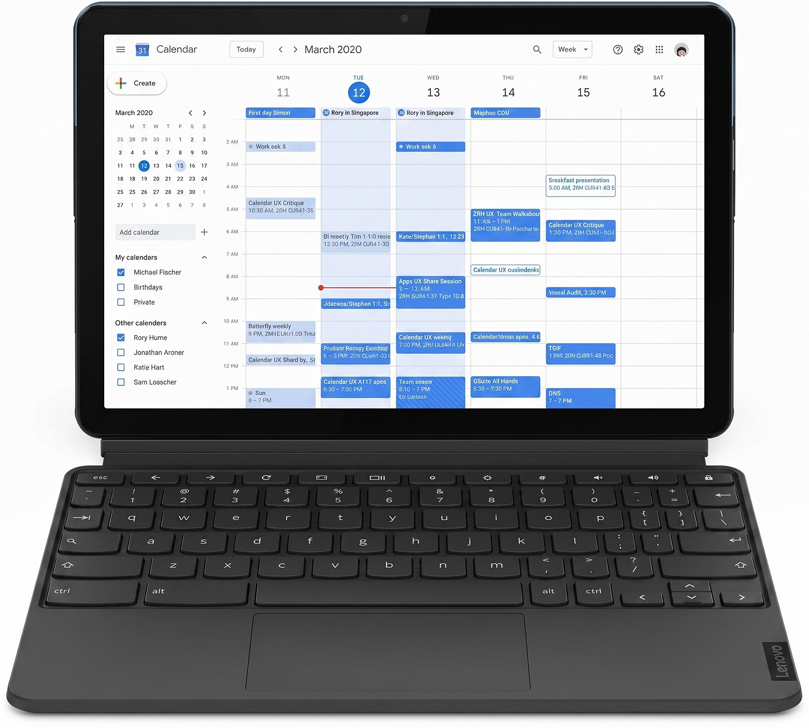 Сенсорний ноутбук 10.1" Lenovo IdeaPad Duet Chromebook Mediatek P60T RAM 4GB eMMC 64GB 10год батарея Chrome OS (UKR), фото №1