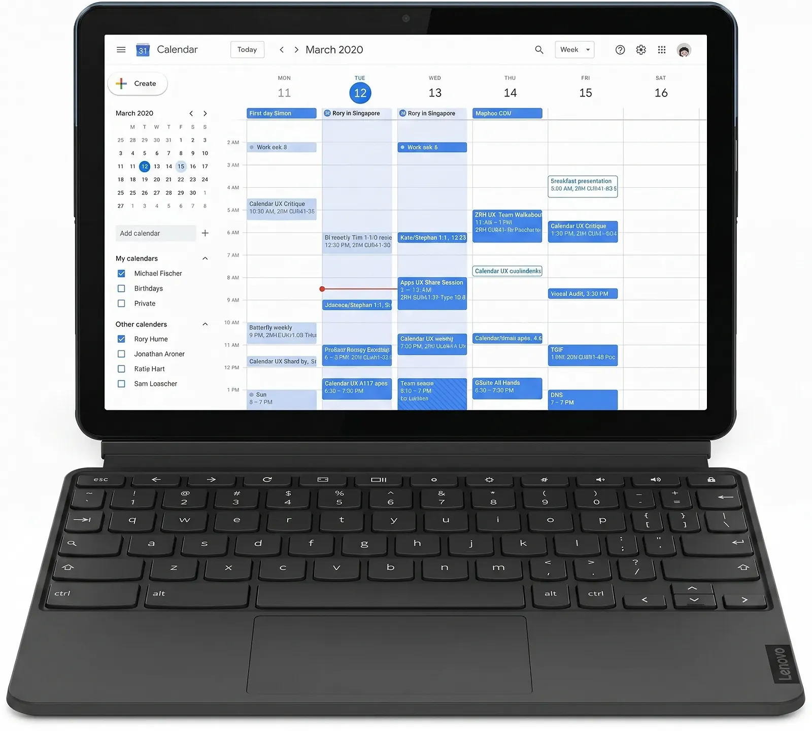Сенсорний ноутбук 10.1" Lenovo IdeaPad Duet Chromebook Mediatek P60T RAM 4GB eMMC 64GB 10год батарея Chrome OS Алюмінієвий корпус (UKR), фото №1