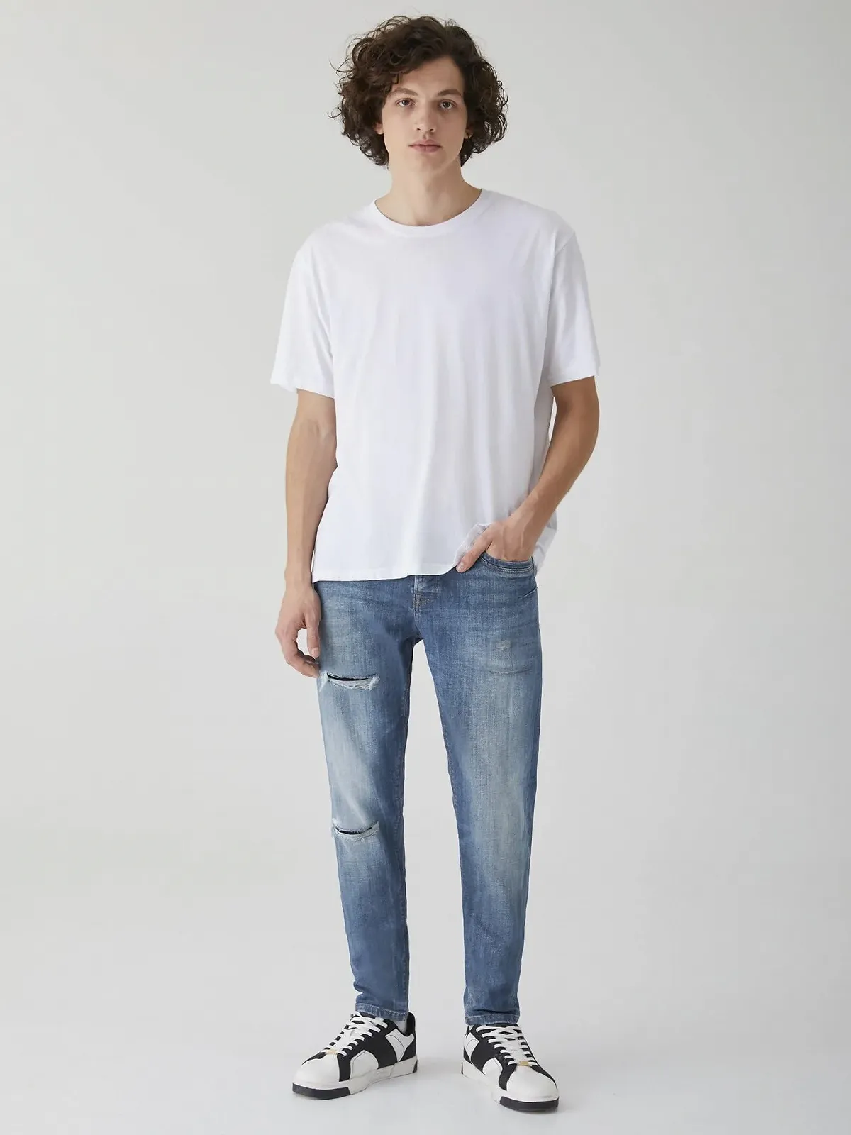 Джинси LTB Vernon чоловічі прямі з бавовняної суміші, сірі, фото №3