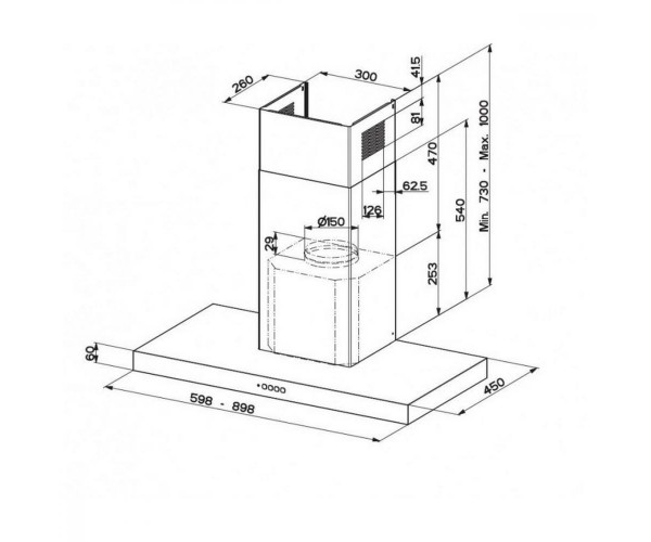 Витяжка Faber Stilo Comfort BK Matt A60 (325.0618.791), фото №2