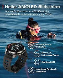 Смарт-годинник SUUNTO Ocean і спортивний годинник, AMOLED-екран, водонепроникність 100 м, двочастотний GPS, автономна карта, 95+ видів спорту, відстеження ЧСС і якості сну, 40 годин автономної роботи в режимі дайвінгу synthetic.ua - Фото 1