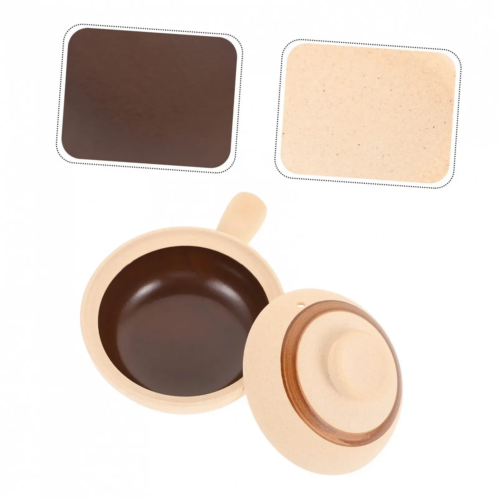 Кастрюля для супа керамическая с крышкой одна ручка для духовки для 1 человека керамика, фото №5