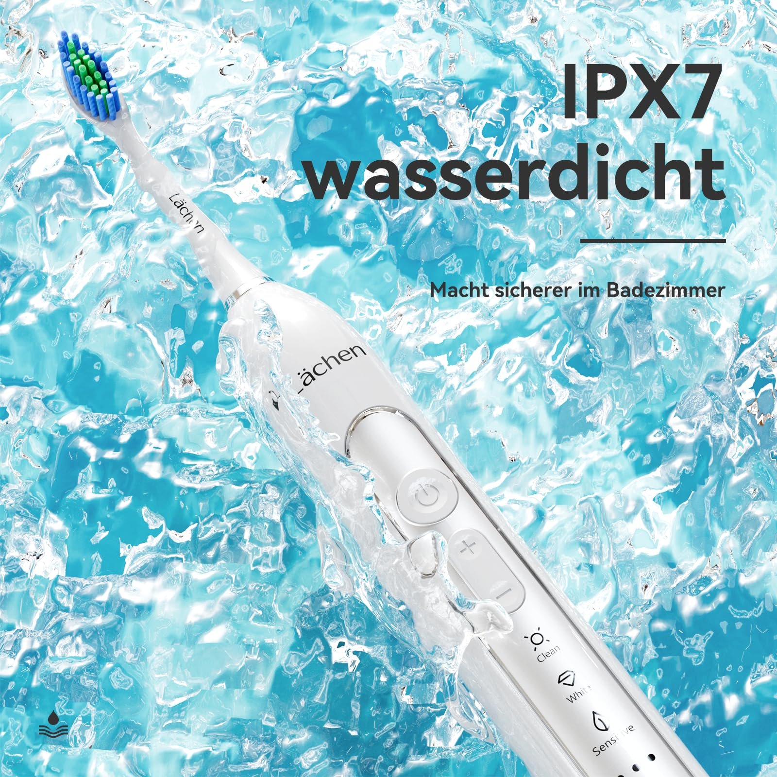 Електрична звукова зубна щітка Lächen RM-T8B Таймер 3 режими Білий, фото №6