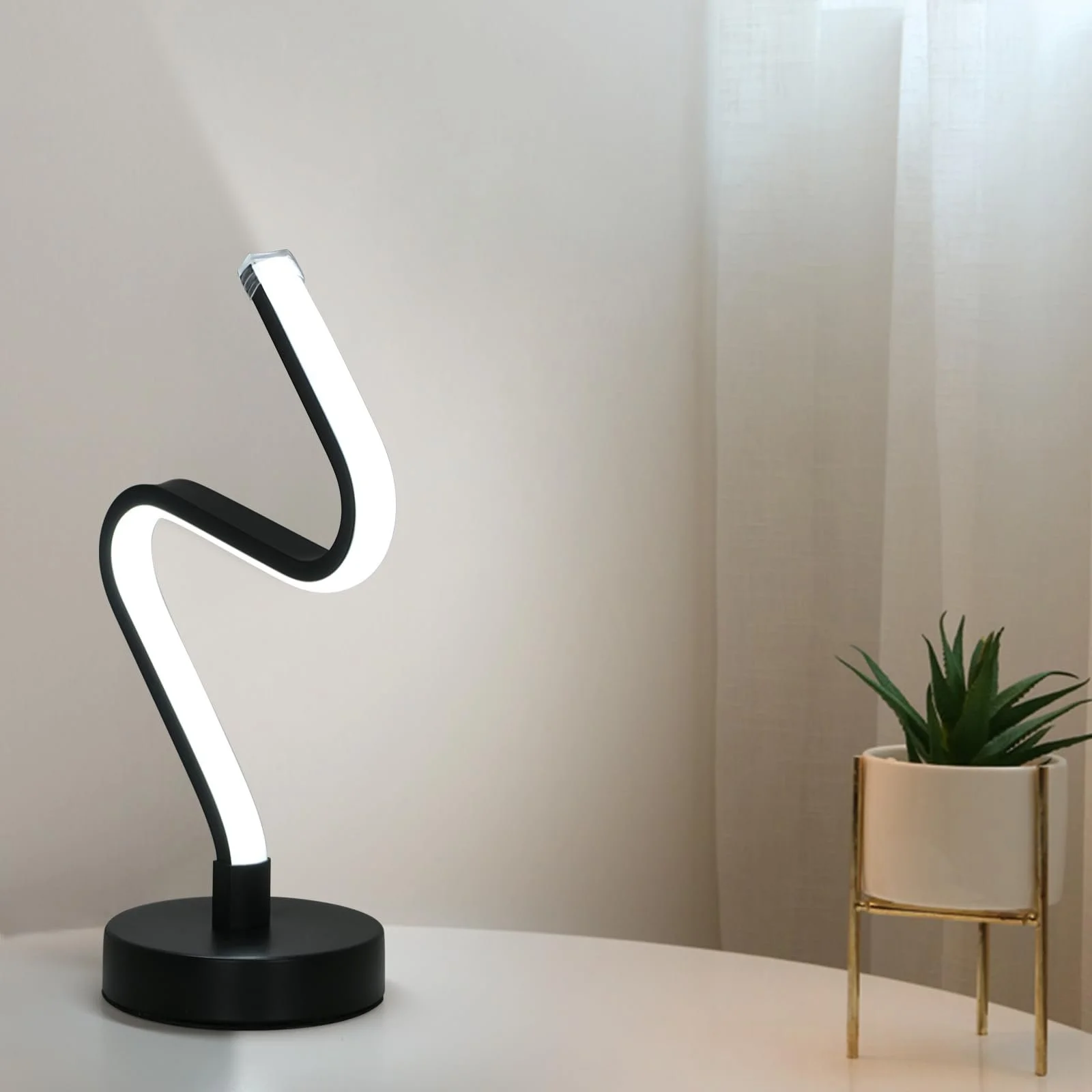 Настільна лампа LED DELIPOP Spiral 12 Вт алюмінієва 6000 K біле світло чорна, фото №6