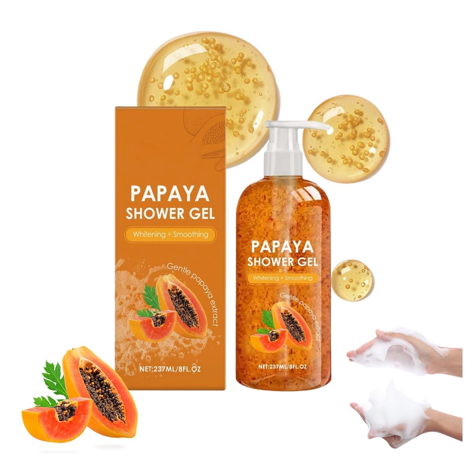 Гель для душу Papaya Зволожуючий з папаєю Освітлюючий та розгладжуючий, фото №1