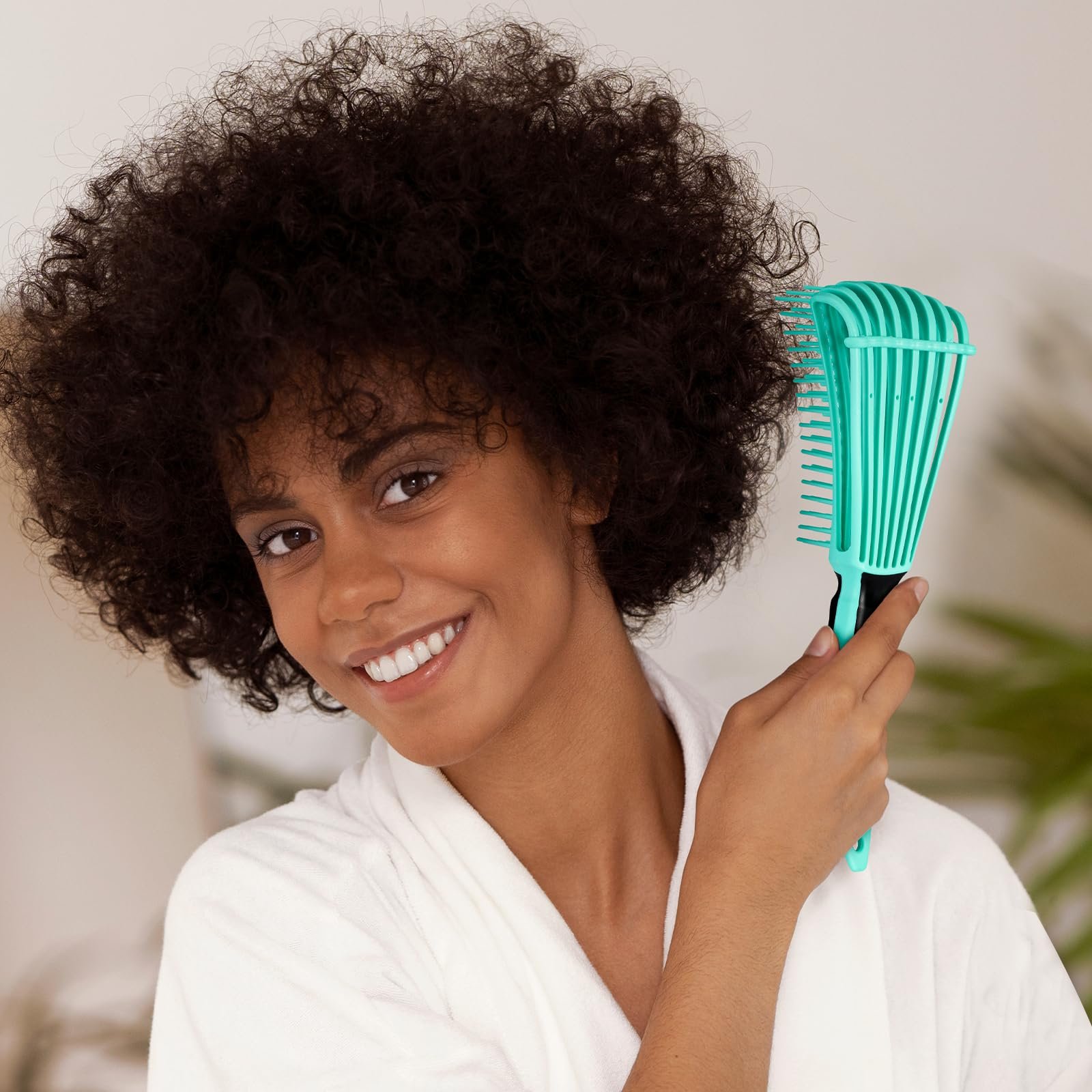 Расческа BESTOOL Pro Detangling для натуральных волос для афро волос от 3a до 4c Kinky, вьющихся, волнистых волос, легкое распутывание с влажными/сухими волосами, улучшение текстуры волос Зеленая, фото №6