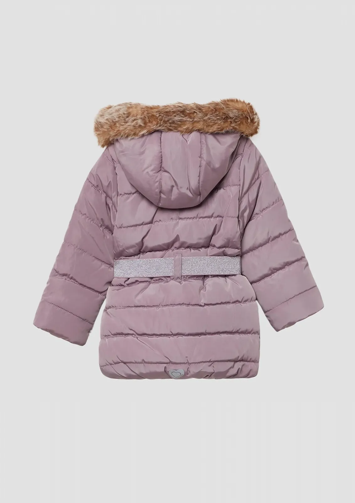 Утепленное пальто s.Oliver с блестящим поясом и съемным капюшоном, фото №7